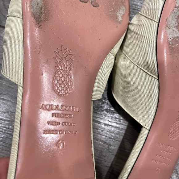 [41/10] AQUAZZURA Mondaine Knotted Flat Mules - Picture 7 of 9